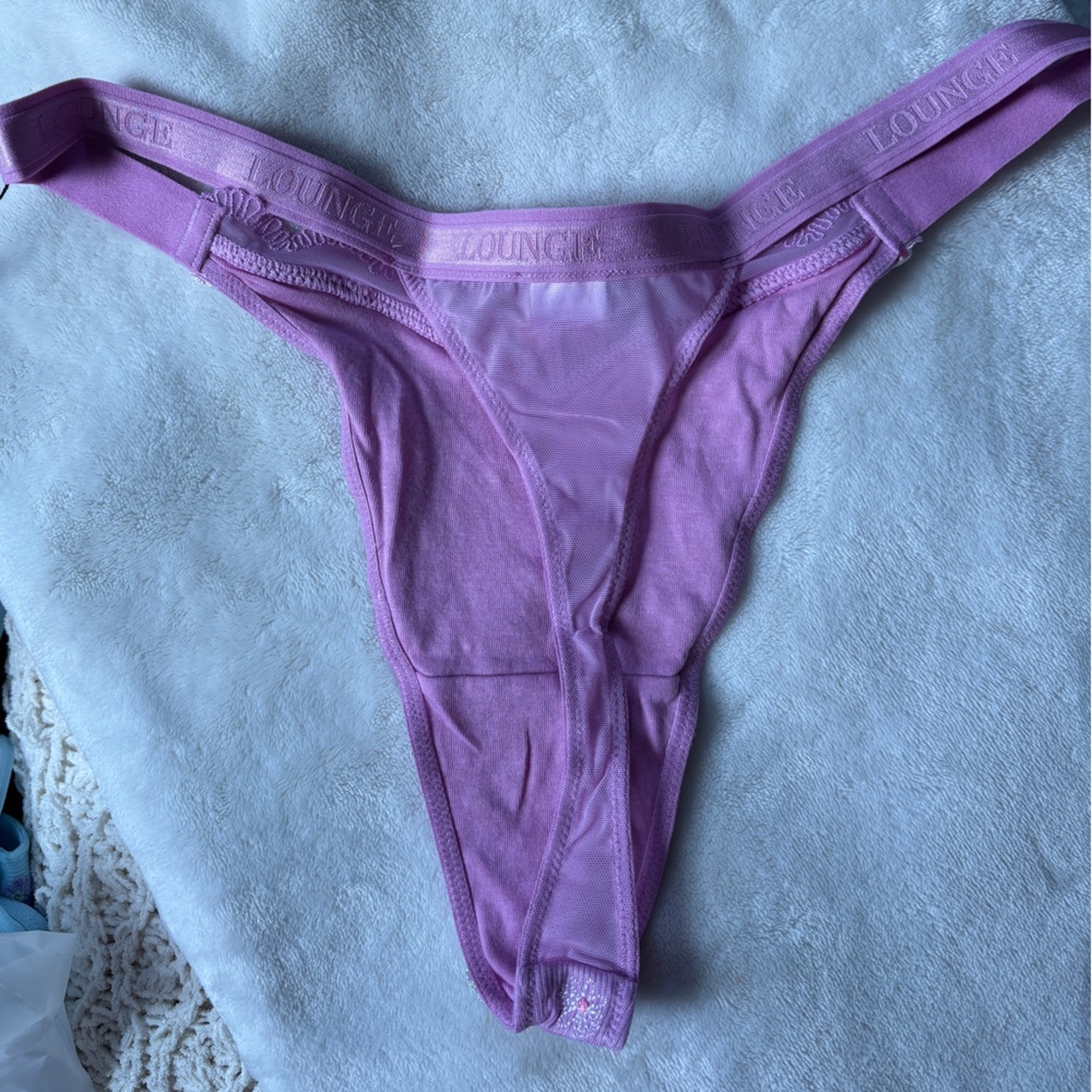 💜 Lounge Ribbed Floral Triangle Thong💜 - Picture 7 of 8